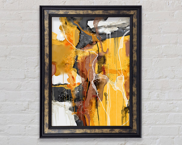 Yellow Paint Splash Framed Print