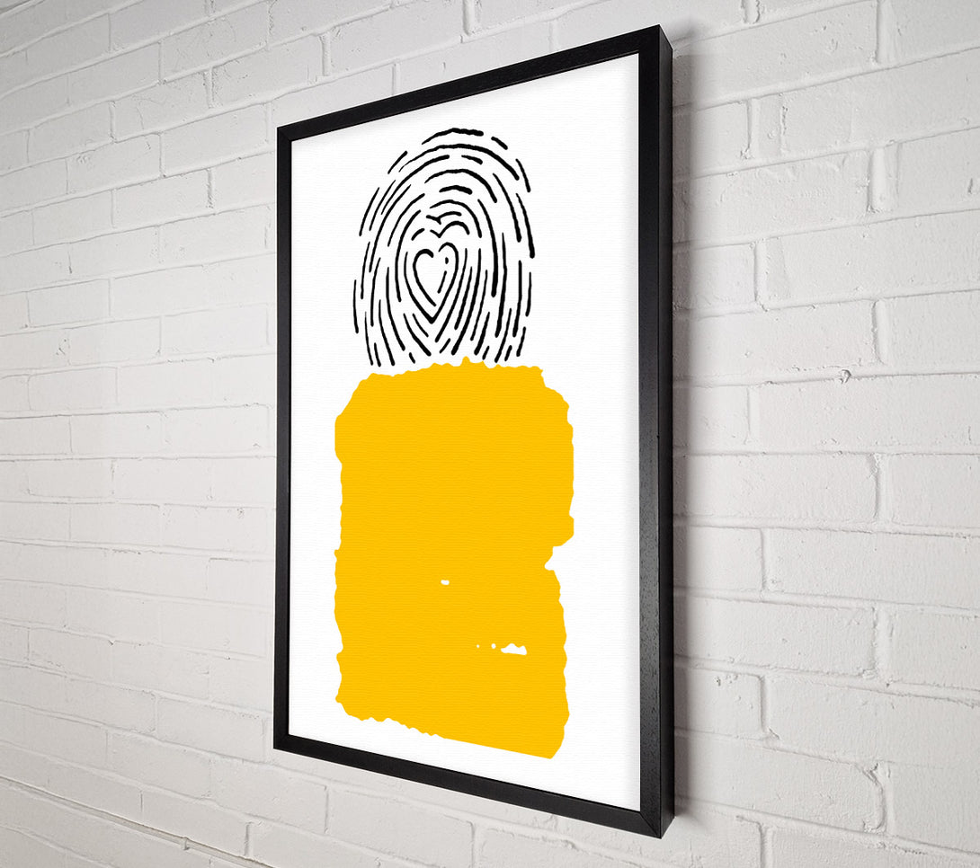  A Canvas Print of Yellow Shape With Heart Pattern Canvas Wall Art
