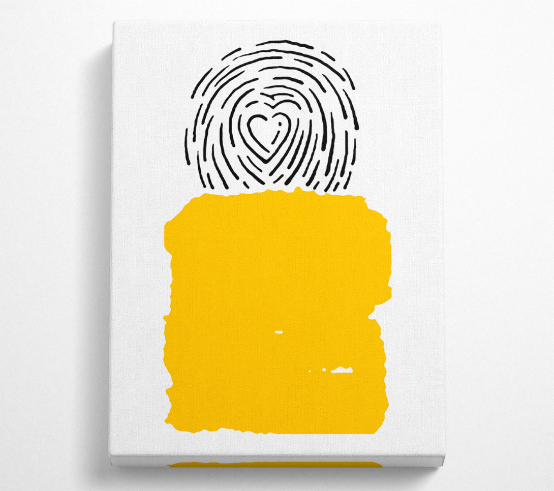  A Canvas Print of Yellow Shape With Heart Pattern Canvas Wall Art