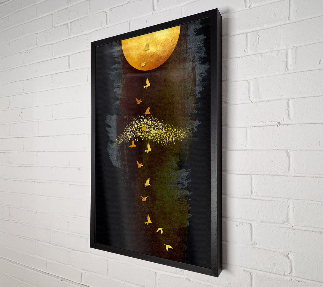  A Canvas Print of Yellow Sun Bird Flight Canvas Art
