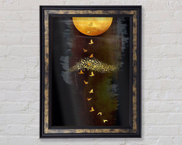 Yellow Sun Bird Flight Framed Print