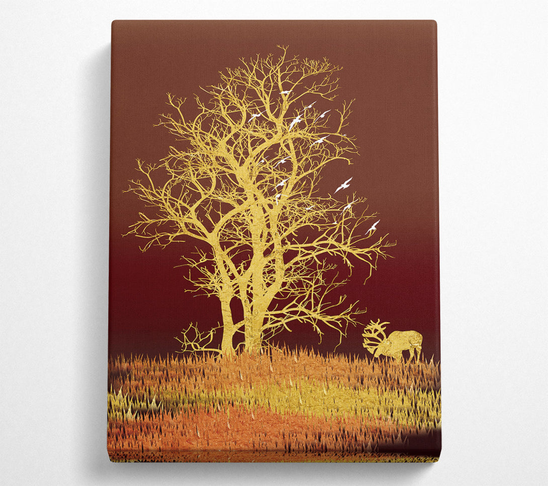 A Canvas Print of Yellow Tree Moose Canvas Print