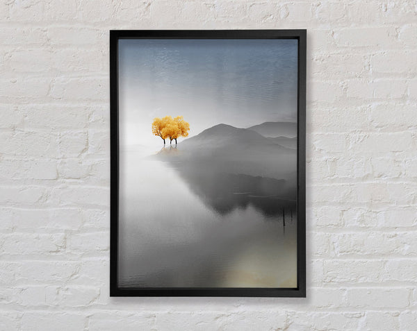 Yellow Tree Mountain Framed Print