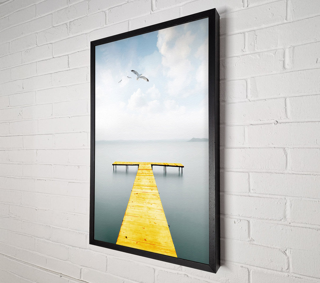  A Canvas Print of Yellow Walk Way Over A Lake Canvas Art