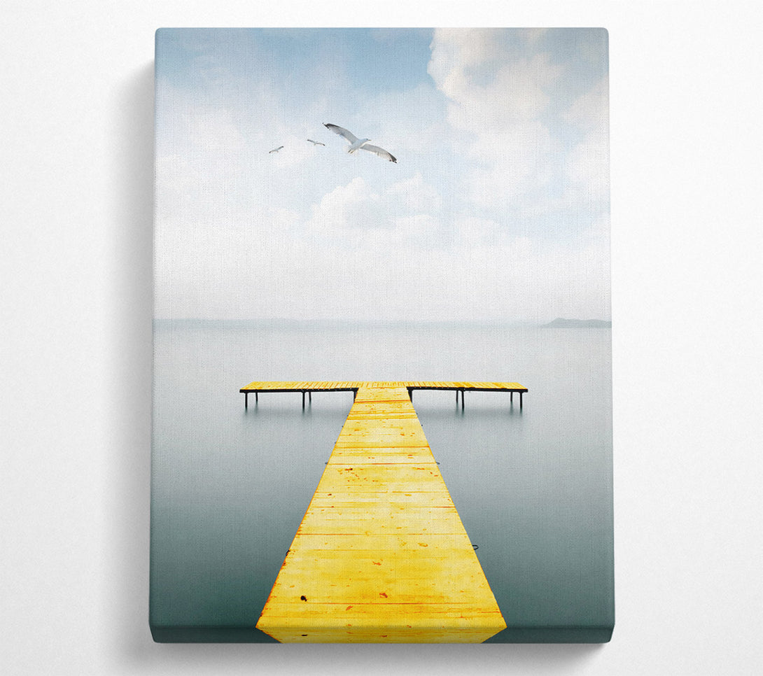 A Canvas Print of Yellow Walk Way Over A Lake Canvas Art