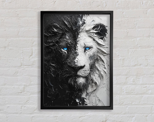Ying And Yang Lion Framed Print