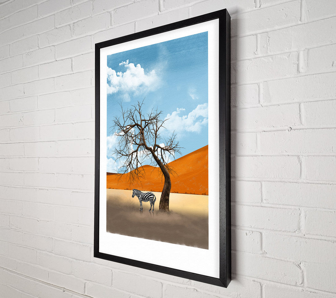  A Canvas Print of Zebra Under Tree  Orange Mountain Canvas Art