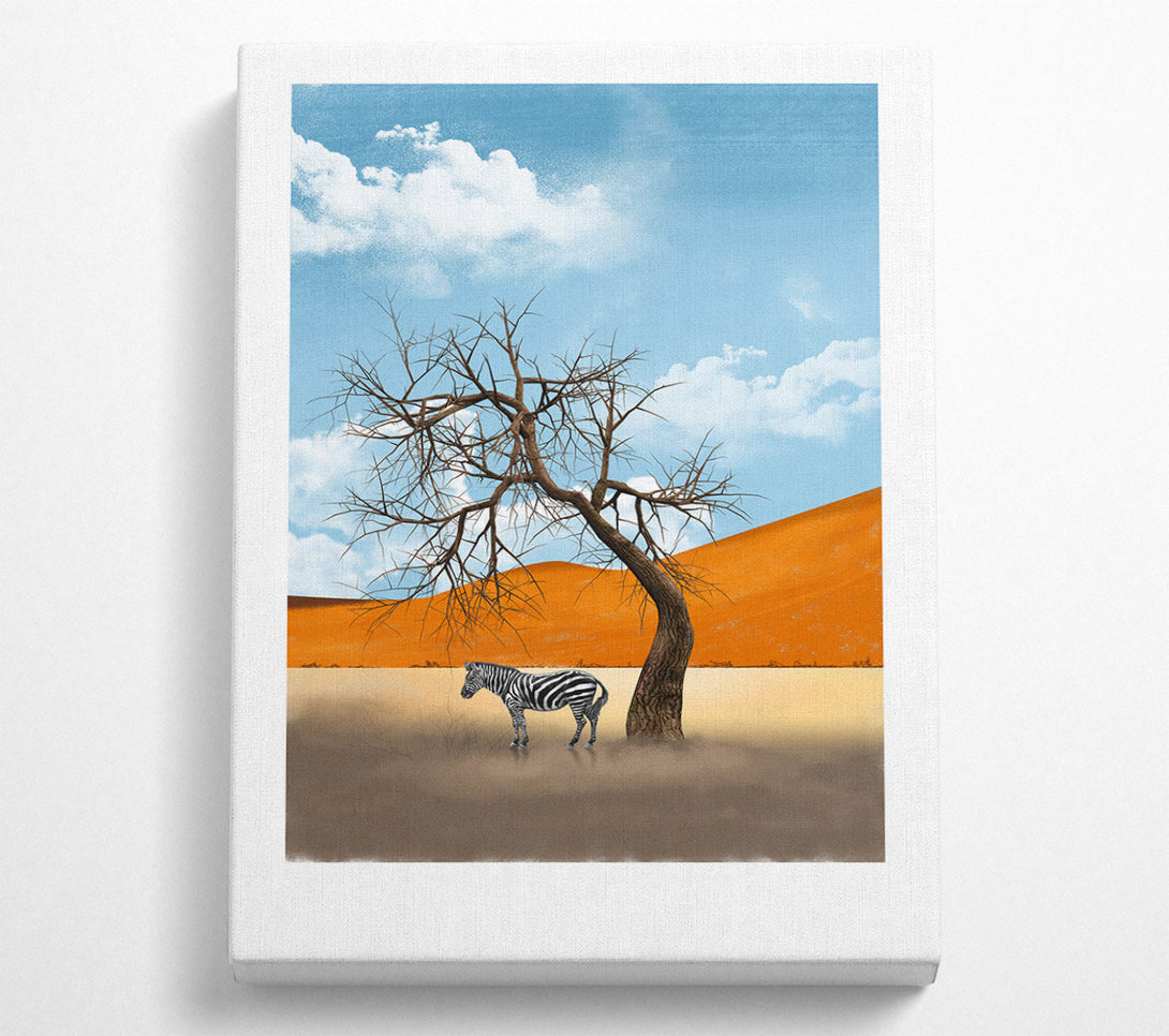  A Canvas Print of Zebra Under Tree  Orange Mountain Canvas Art
