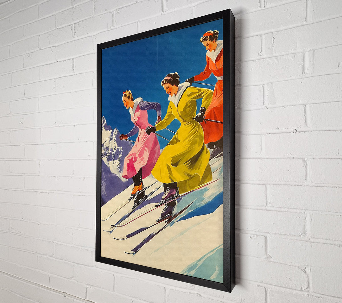  A Canvas Print of Vintage Ski Trip Canvas Print