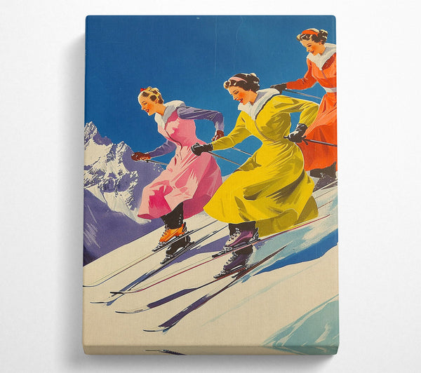  A Canvas Print of Vintage Ski Trip Canvas Print