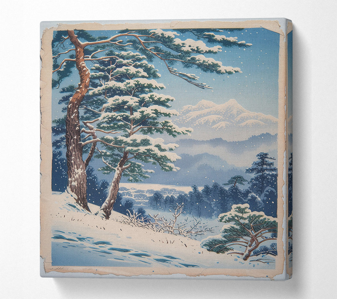 A Canvas Print of Snow-Covered Trees And Mountains Canvas Wall Art