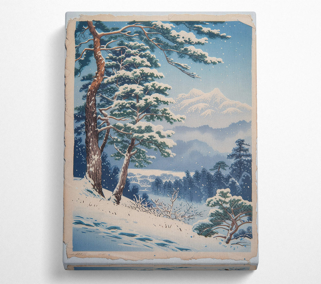  A Canvas Print of Snow-Covered Trees And Mountains Canvas Wall Art