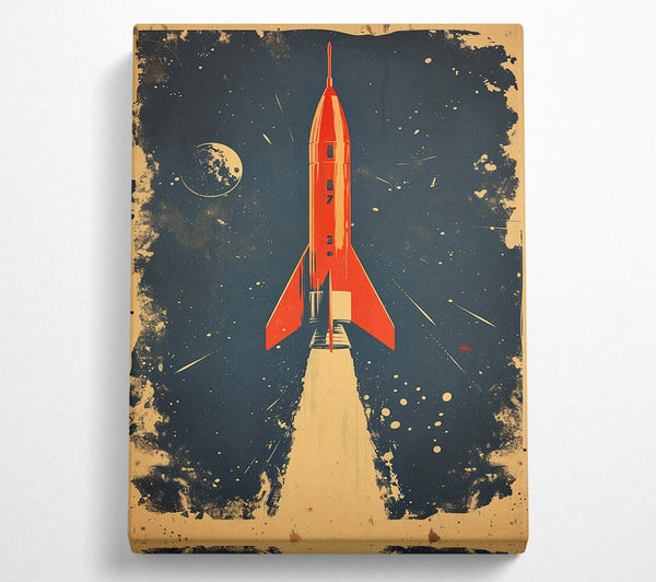  A Canvas Print of Retro Rocket Canvas Wall Art