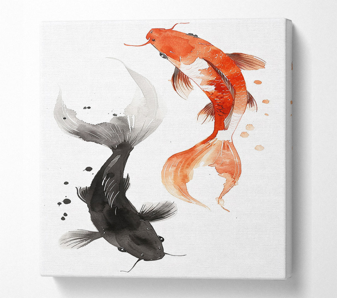 A Canvas Print of Yin And Yang Koi Canvas Art