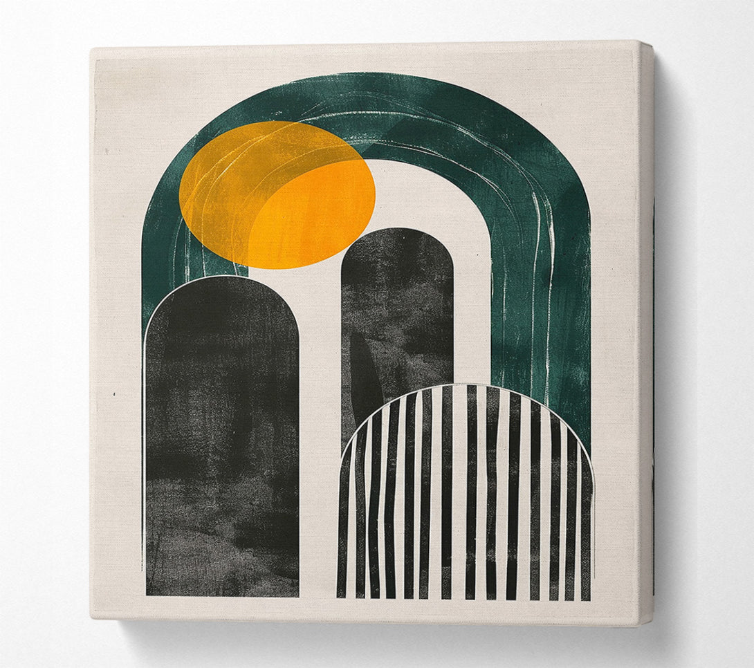  A Canvas Print of Mid Century Modern Sun Canvas Art