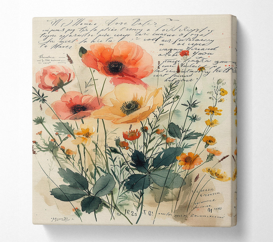  A Canvas Print of Pressed Flowers Canvas Art
