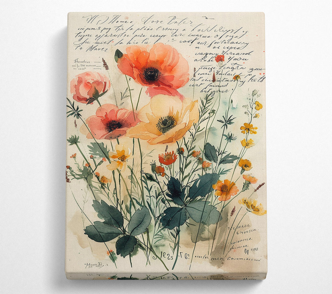  A Canvas Print of Pressed Flowers Canvas Art