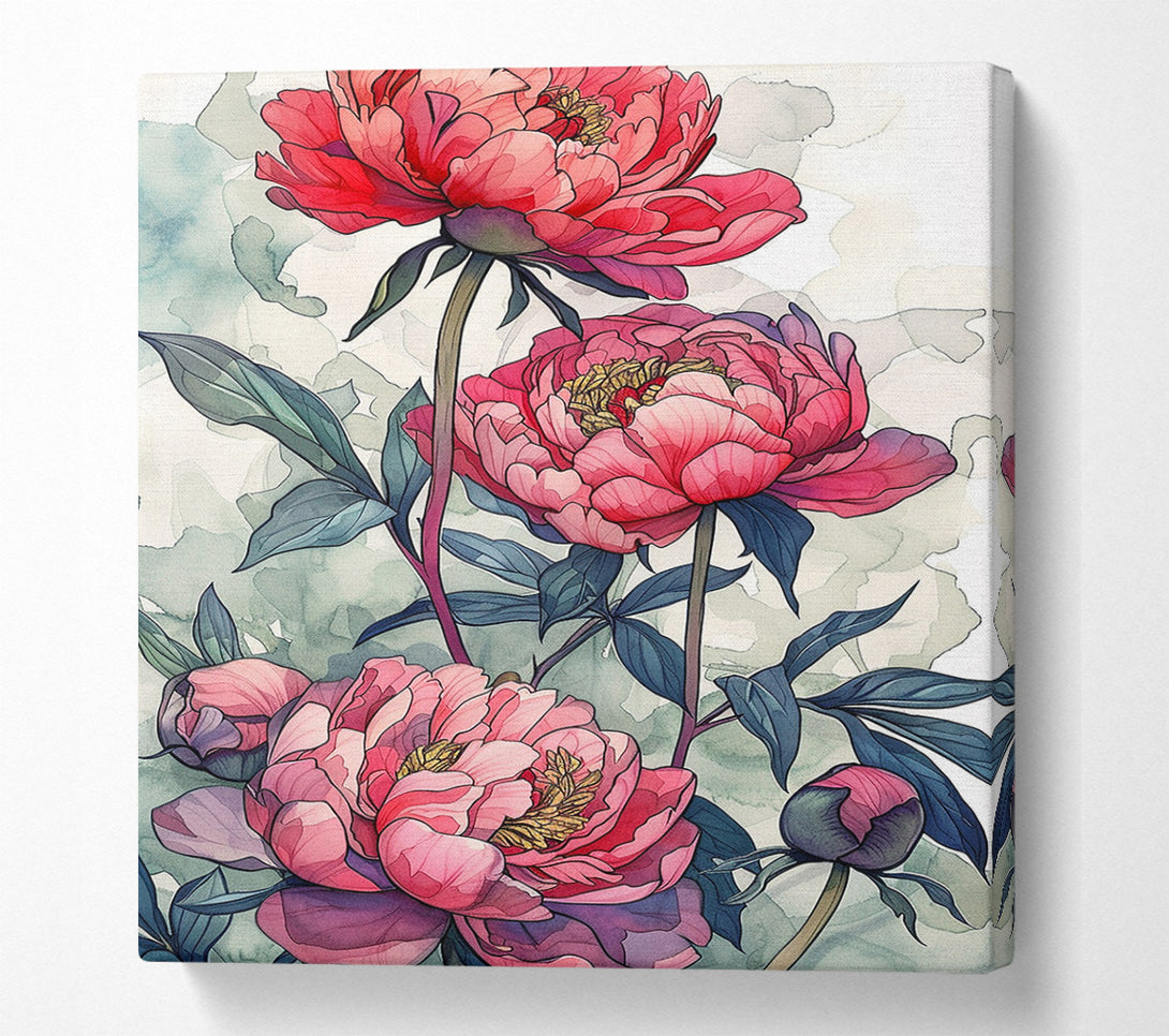  A Canvas Print of Blushing Peonies Canvas Wall Art