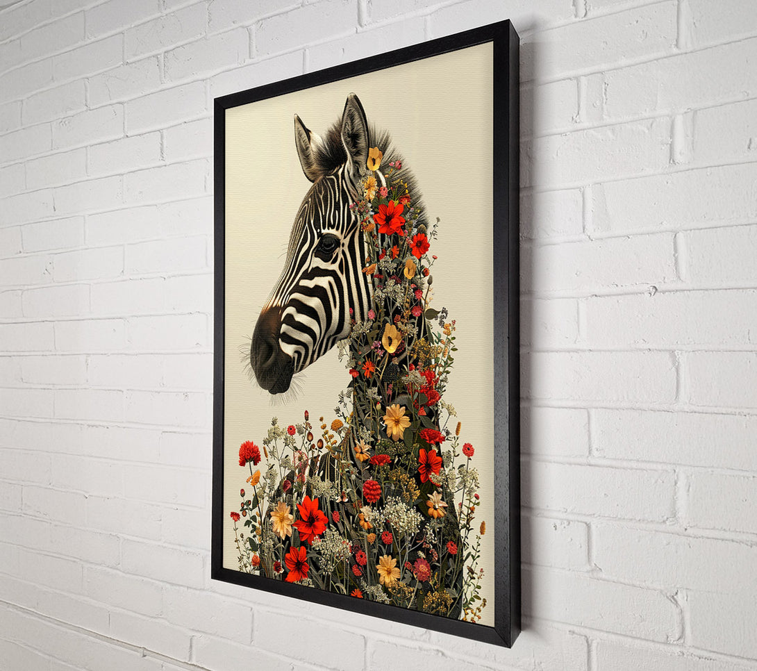  A Canvas Print of How About Floral Zebra ? Canvas Wall Art