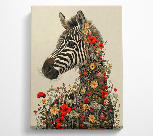  A Canvas Print of How About Floral Zebra ? Canvas Wall Art