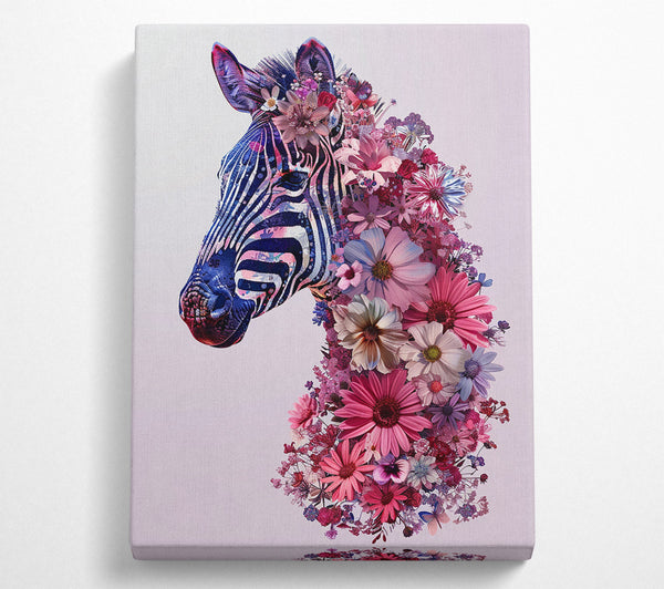  A Canvas Print of Floral Zebra Canvas Wall Art