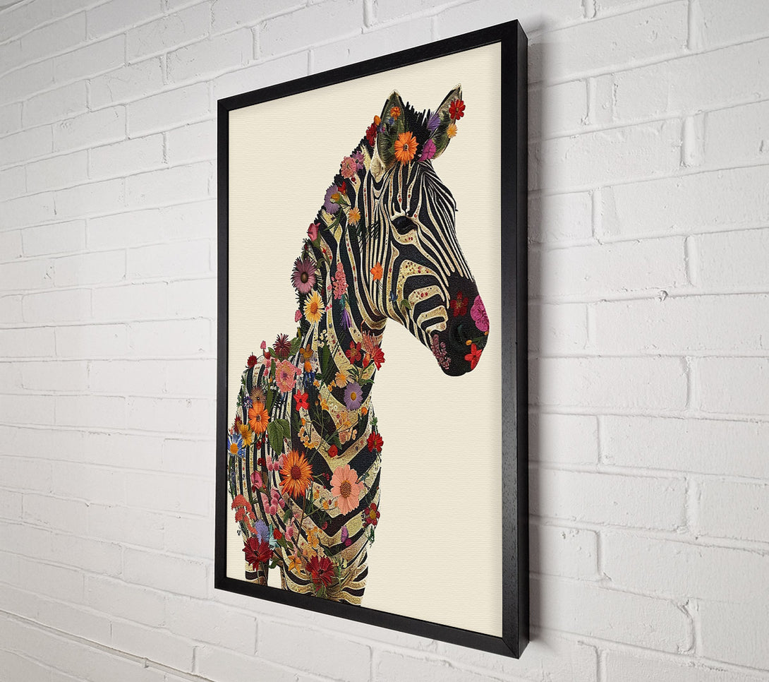  A Canvas Print of Floral Zebra Canvas Print