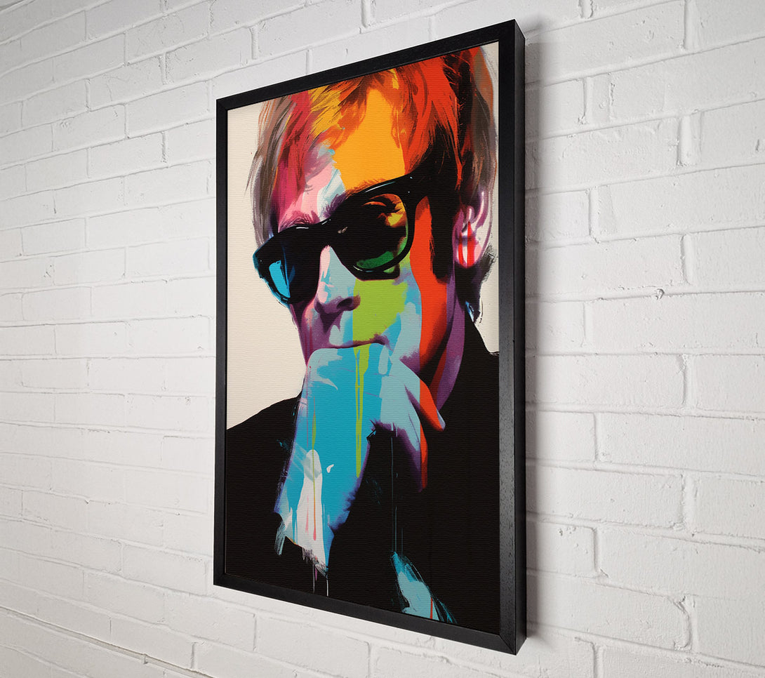  A Canvas Print of Andy Warhol In Blue Canvas Wall Art
