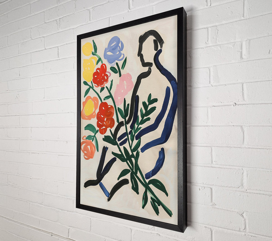  A Canvas Print of Woman With Flowers Canvas Print