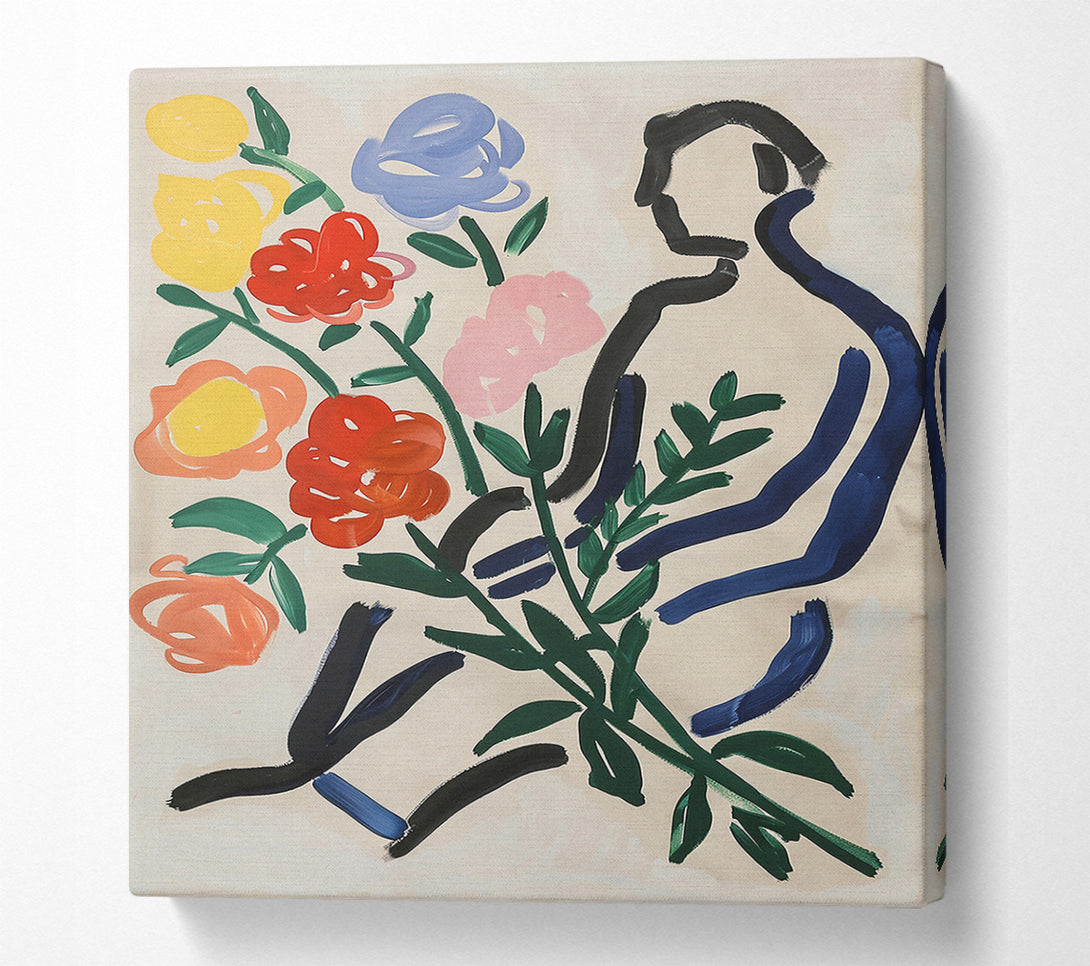  A Canvas Print of Woman With Flowers Canvas Print