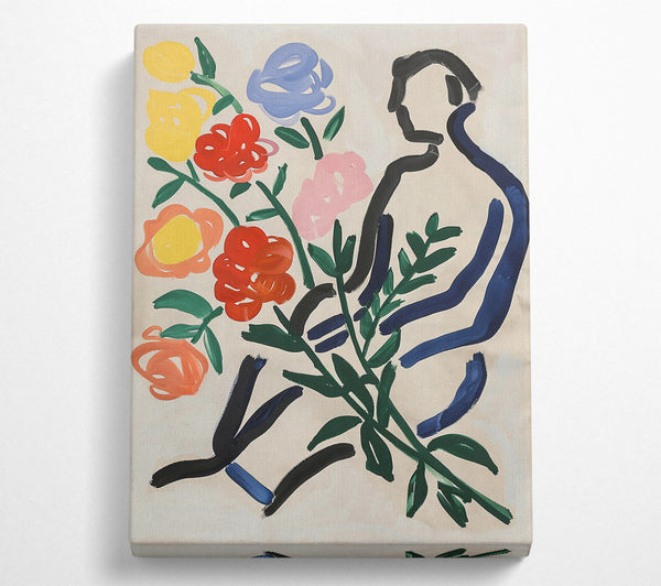  A Canvas Print of Woman With Flowers Canvas Print