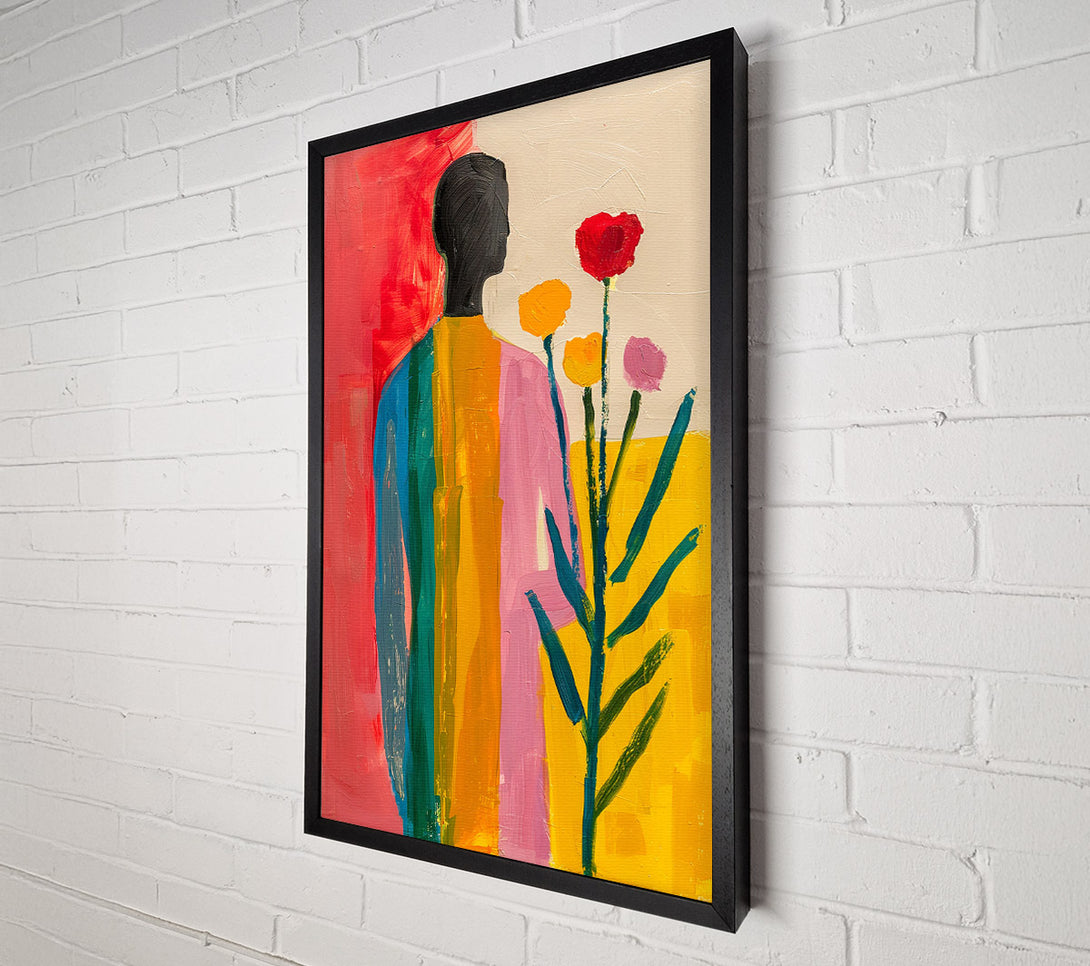  A Canvas Print of The Girl With The Flowers Canvas Print