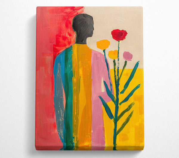  A Canvas Print of The Girl With The Flowers Canvas Print