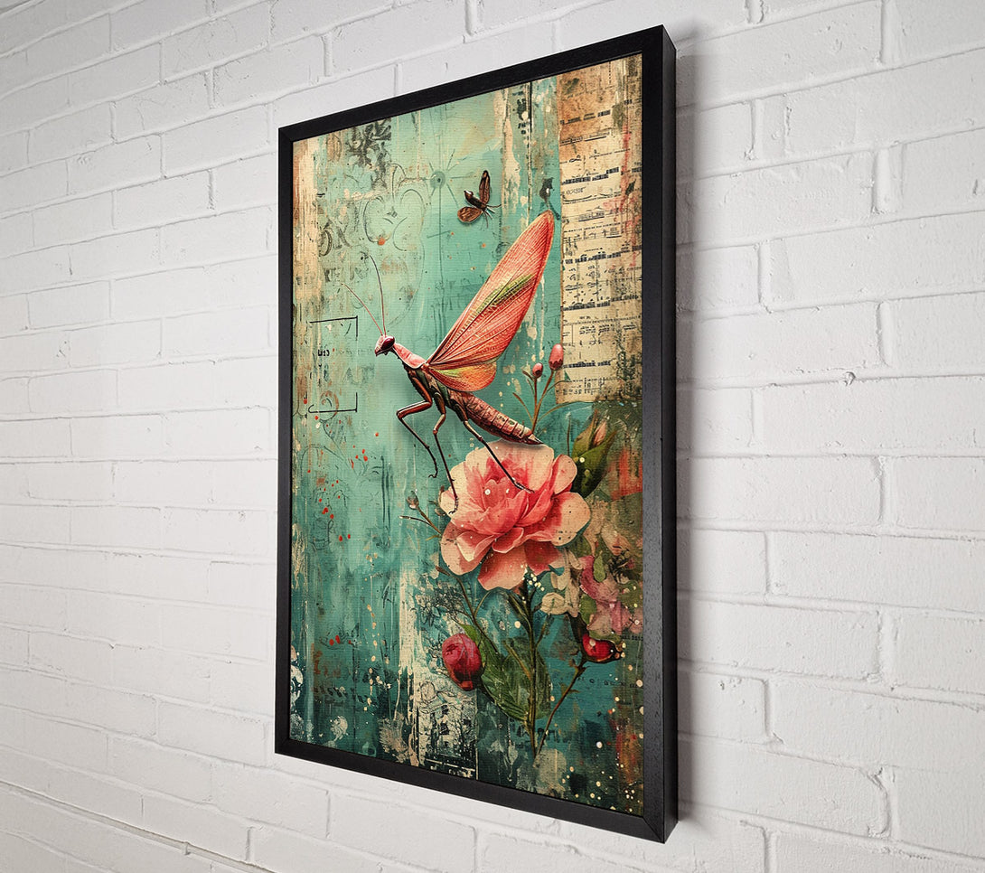  A Canvas Print of The Praying Mantis And The Rose Canvas Art