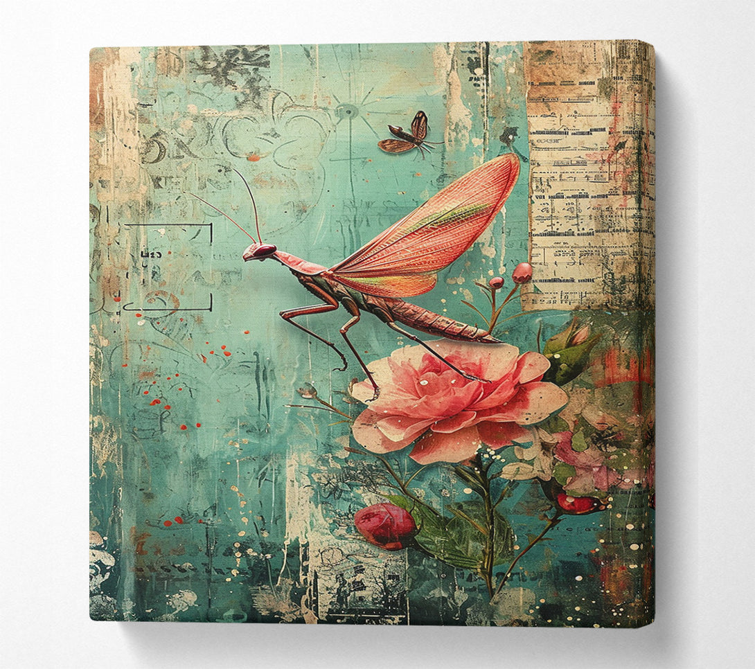  A Canvas Print of The Praying Mantis And The Rose Canvas Art