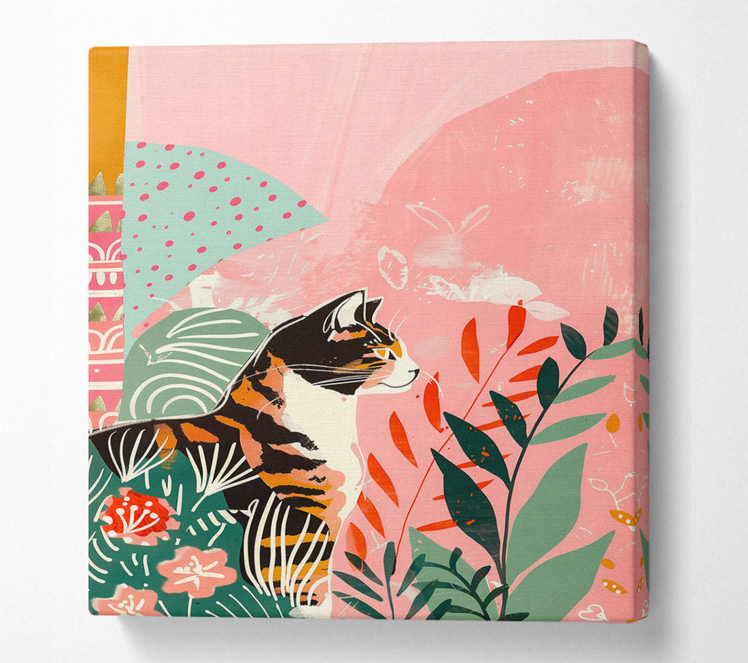  A Canvas Print of The Curious Calico Canvas Wall Art