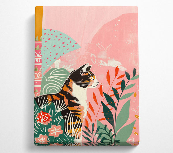 A Canvas Print of The Curious Calico Canvas Wall Art