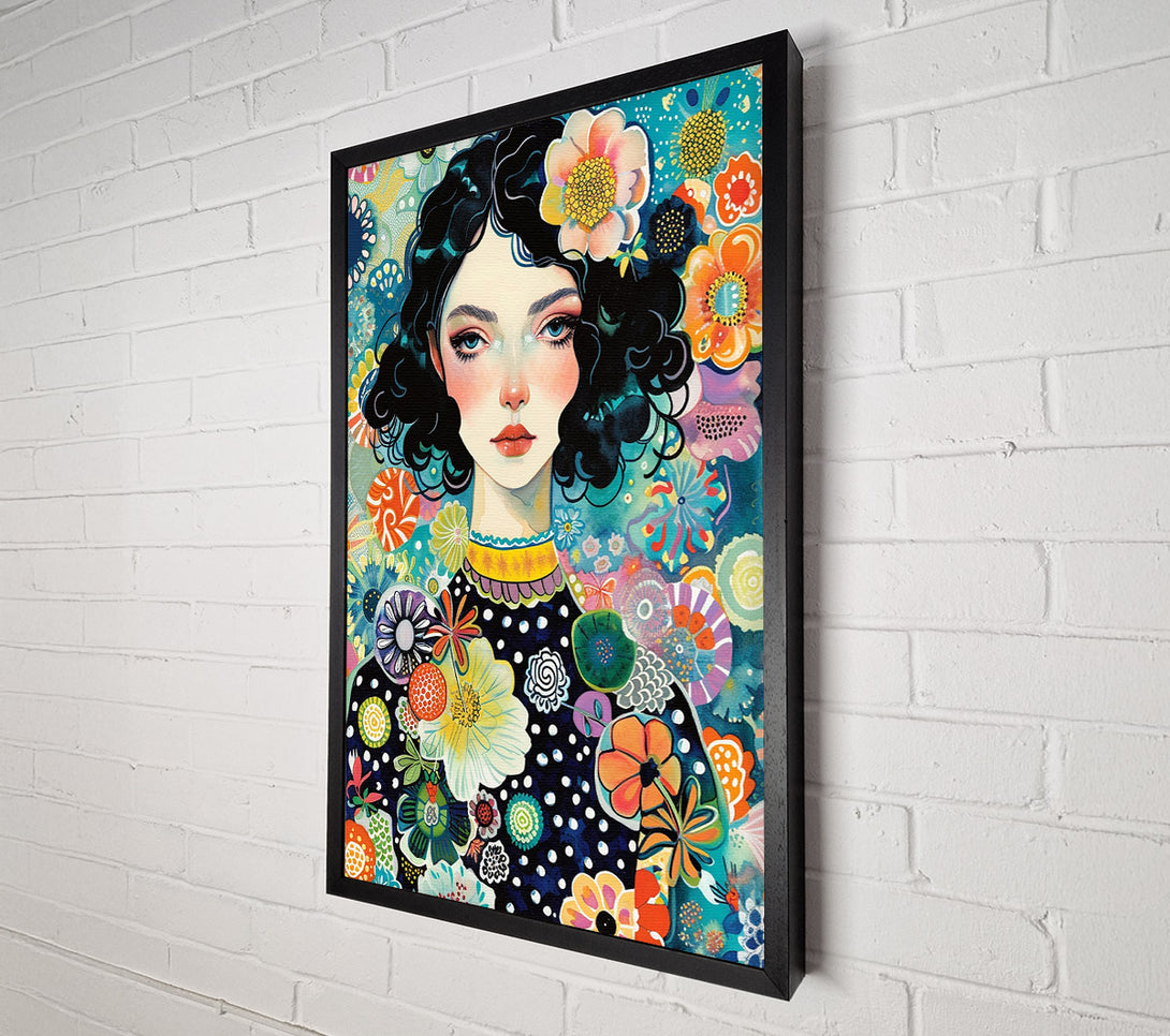  A Canvas Print of A Girl In A Garden. Canvas Print