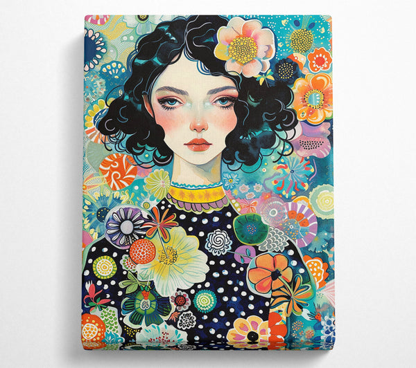  A Canvas Print of A Girl In A Garden. Canvas Print