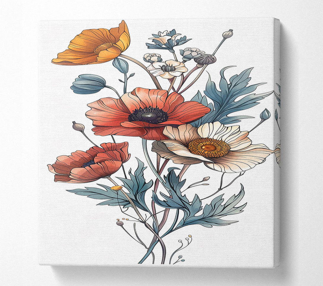  A Canvas Print of Poppy Party Canvas Wall Art
