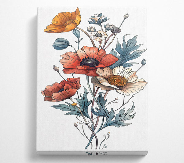  A Canvas Print of Poppy Party Canvas Wall Art