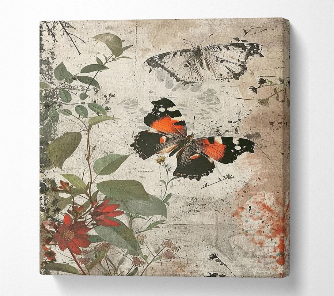  A Canvas Print of Butterflies In The Garden Canvas Art
