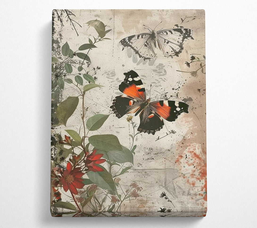  A Canvas Print of Butterflies In The Garden Canvas Art