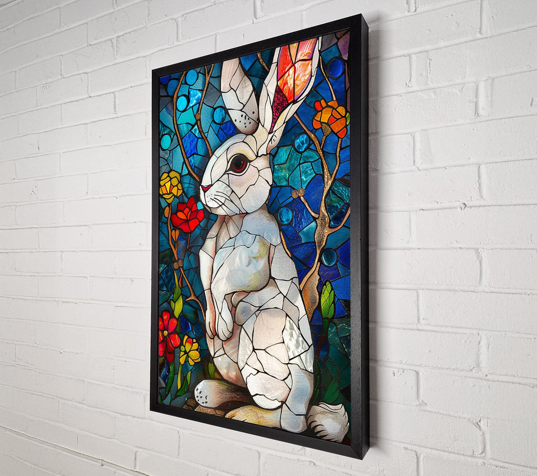  A Canvas Print of Stained Glass Rabbit Canvas Print