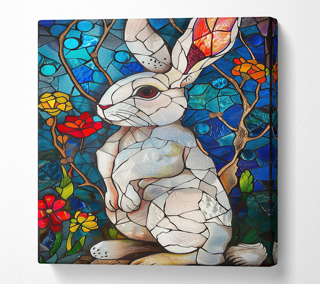  A Canvas Print of Stained Glass Rabbit Canvas Print