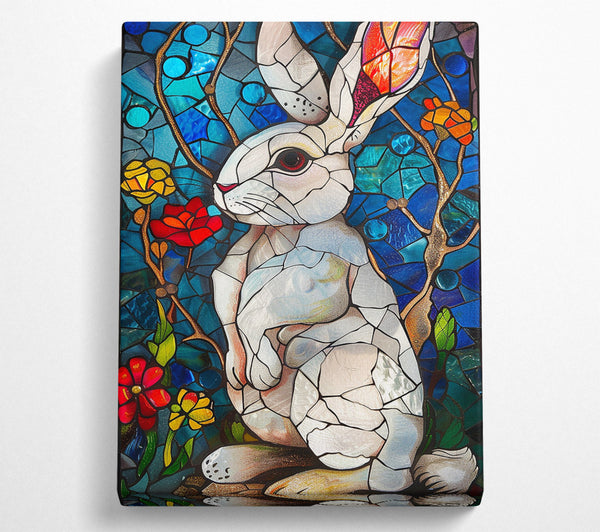  A Canvas Print of Stained Glass Rabbit Canvas Print
