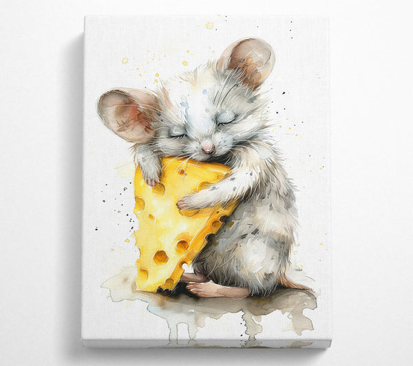  A Canvas Print of A Cute Watercolor Painting Of A Mouse Canvas Art