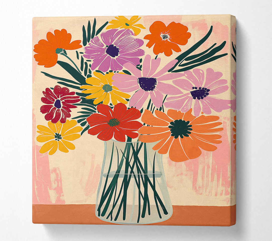  A Canvas Print of Abstract Floral Arrangement Canvas Wall Art