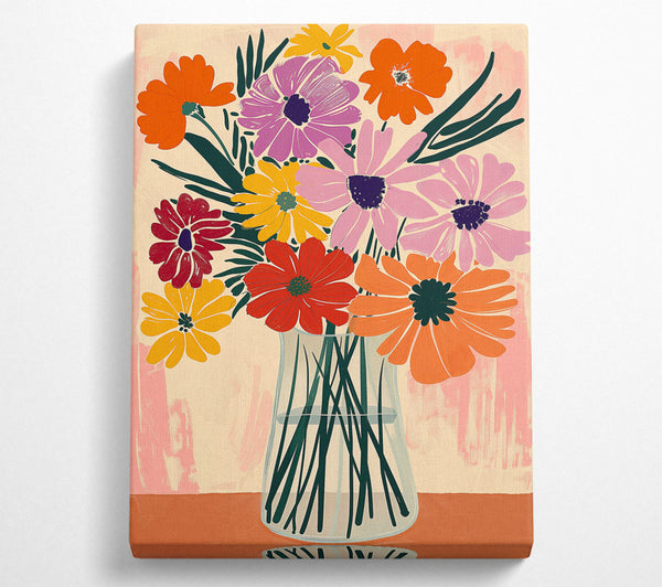  A Canvas Print of Abstract Floral Arrangement Canvas Wall Art