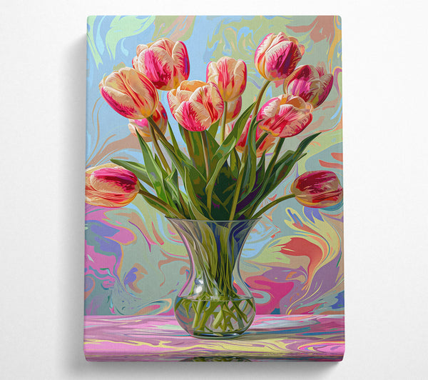  A Canvas Print of Tulips In A Vase Canvas Print