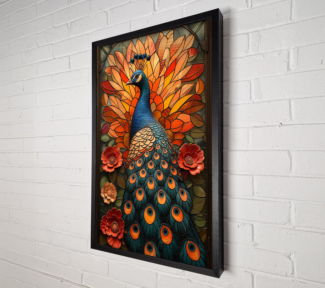  A Canvas Print of Peacock In The Garden Canvas Print